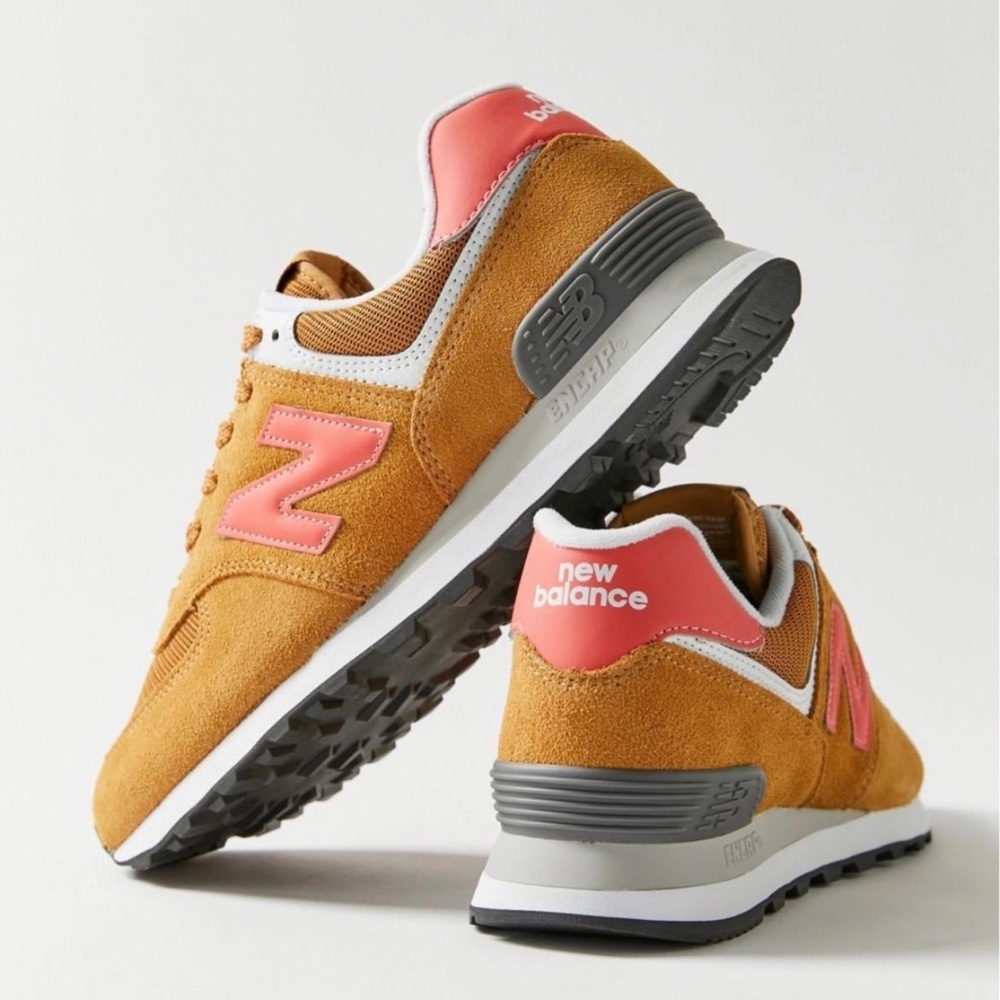 New Balance Mustard and Coral Sneakers